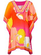 Trina Turk Stripe Trimmed Short Kaftan - Pink & Purple