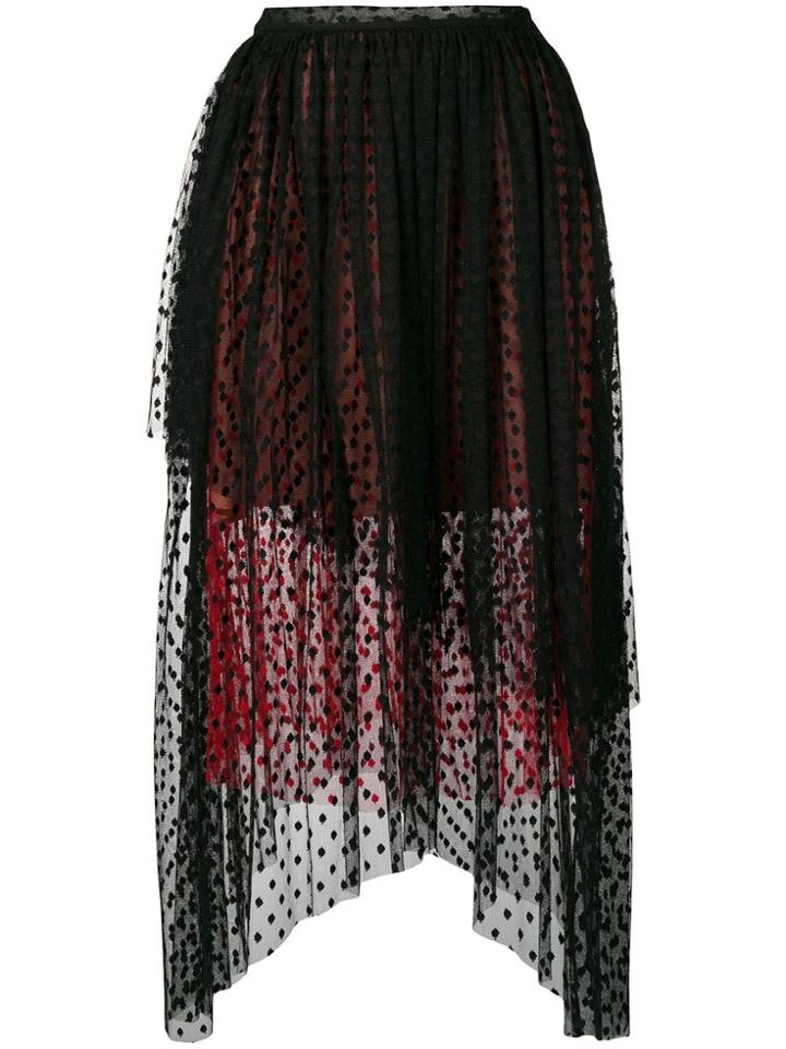 Christopher Kane Dot Tulle Gathered Skirt - Black