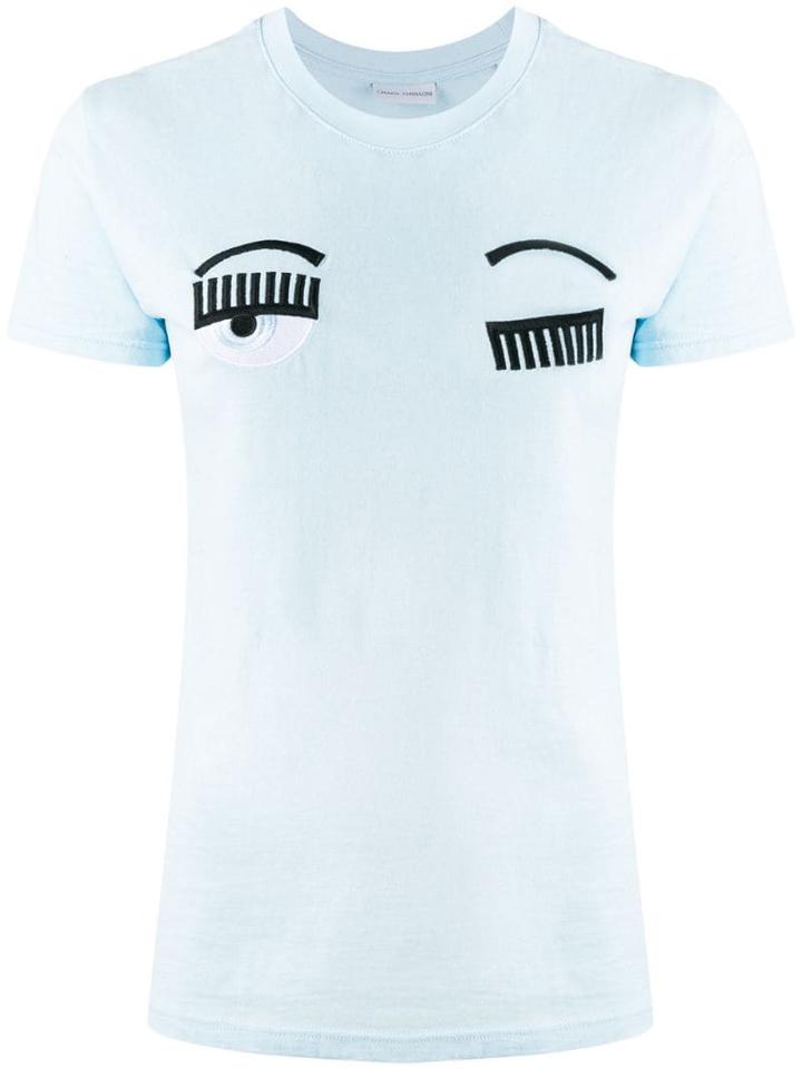 Chiara Ferragni Embroidered Eyes T-shirt - Blue
