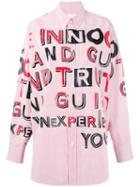 Maison Margiela - Oversized Letter Print Shirt - Women - Cotton - 42, White, Cotton