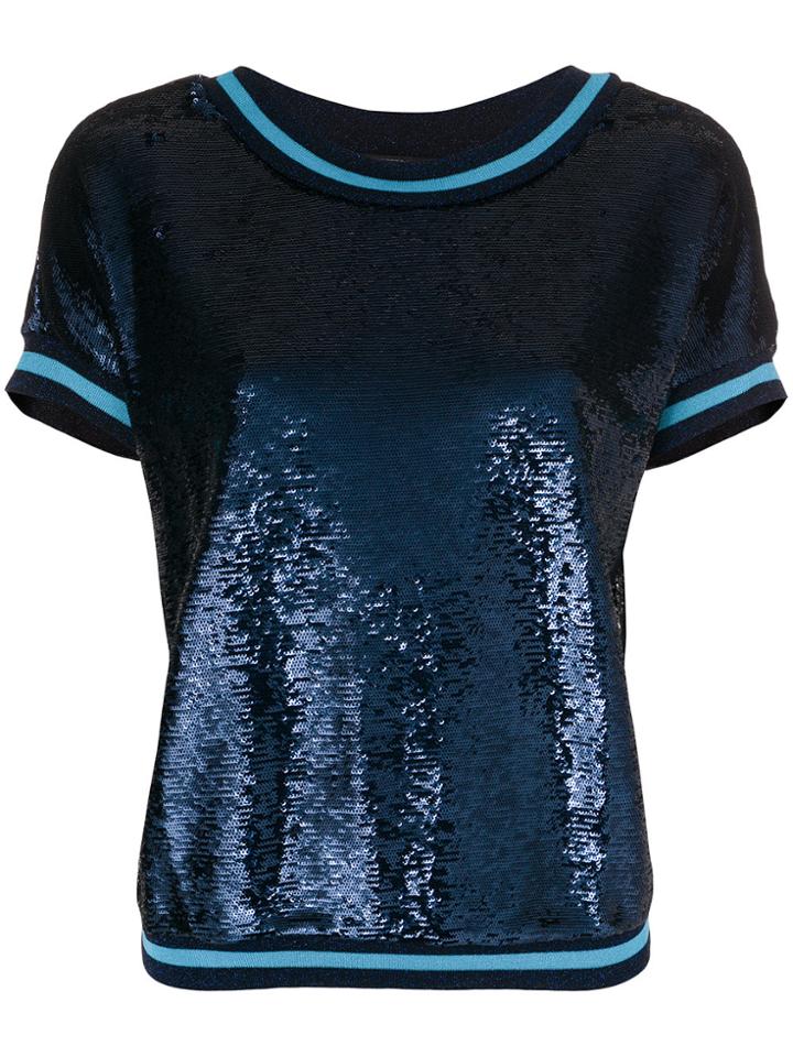 Twin-set Crew Neck Sequin T-shirt - Blue