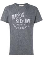 Maison Kitsuné Logo Print T-shirt, Men's, Size: Medium, Black, Cotton