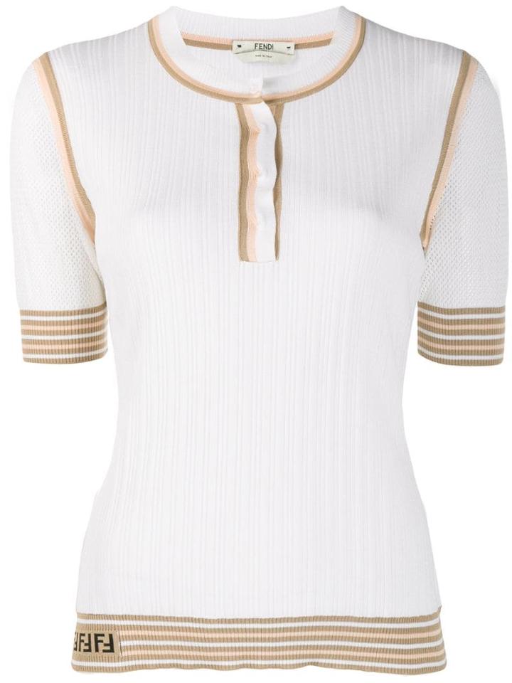Fendi Stripe Details Knitted Top - White