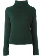 Cédric Charlier Turtleneck Sweater, Women's, Size: 38, Green, Wool/alpaca