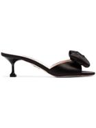 Miu Miu Bow Embellished 55 Satin Mules - Black
