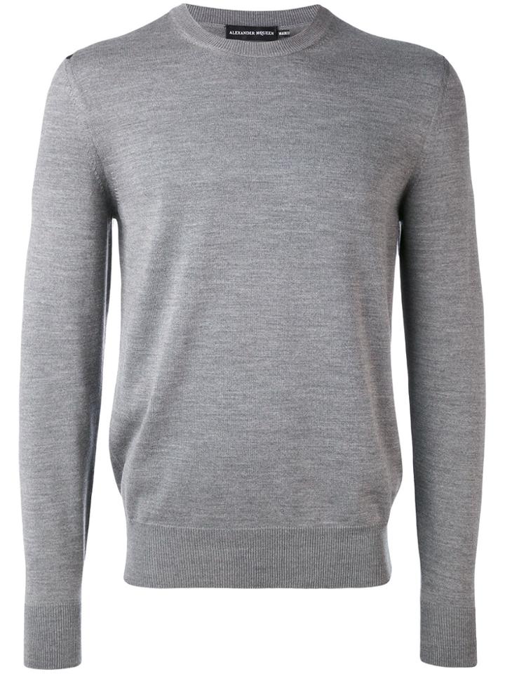 Alexander Mcqueen Skull Insert Jumper - Grey