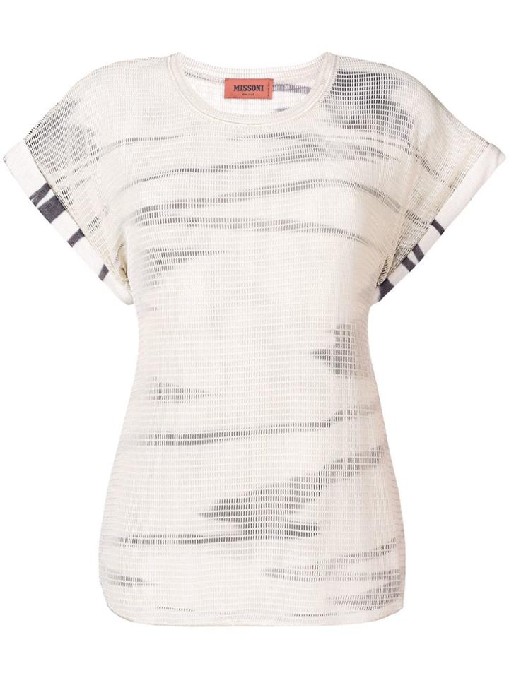Missoni Mesh Panel T-shirt - Neutrals
