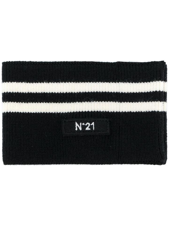 No21 Stripe Scarf - Black