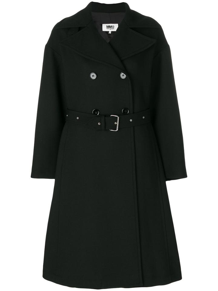 Mm6 Maison Margiela Oversized Double Breasted Coat - Black