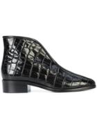 Lemaire Embossed Crocodile Effect Boots - Black