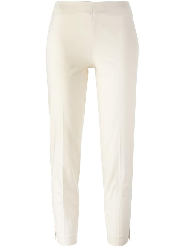 Brunello Cucinelli Cropped Slim Fit Trousers, Women's, Size: 40, Nude/neutrals, Cotton/spandex/elastane/polyester/acetate