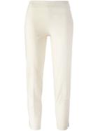 Brunello Cucinelli Cropped Slim Fit Trousers, Women's, Size: 40, Nude/neutrals, Cotton/spandex/elastane/polyester/acetate