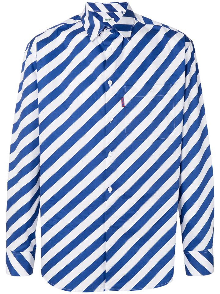 Kenzo Longsleeved Striped Shirt - Blue