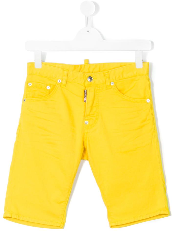 Dsquared2 Kids - Denim Shorts - Kids - Cotton/spandex/elastane - 14 Yrs, Yellow/orange