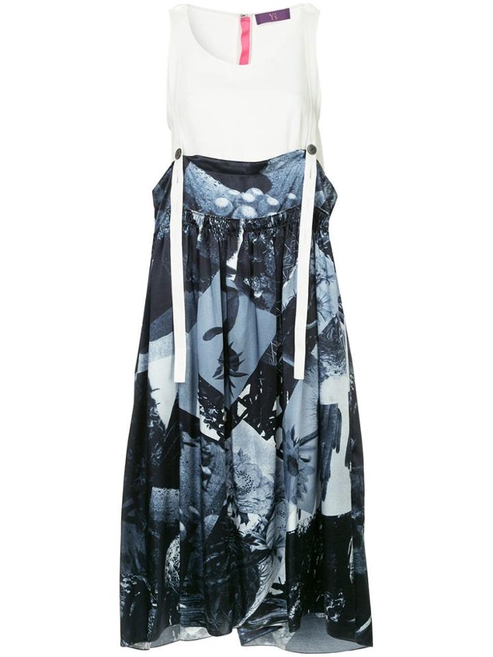Y's Suspenders Midi Dress - Blue