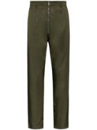 Prada Straight Leg Zip-front Trousers - Green