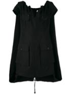 Maison Margiela - Cape Detail Dress - Women - Silk/cotton - 40, Black, Silk/cotton
