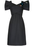 Delpozo Bow Embellished Dress - Black