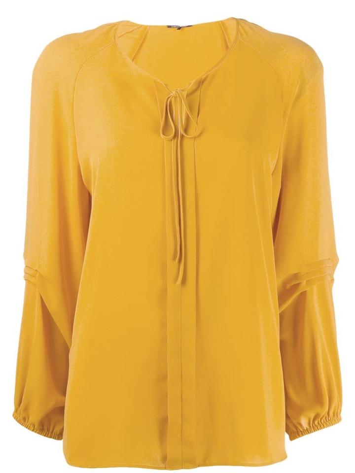Luisa Cerano Front Tie Blouse - Yellow