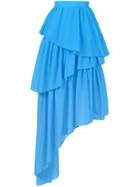 House Of Holland Frill Asymmetric Skirt - Blue