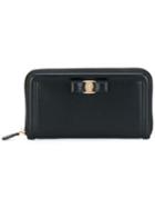 Salvatore Ferragamo Zip-around Vara Bow Wallet - Black