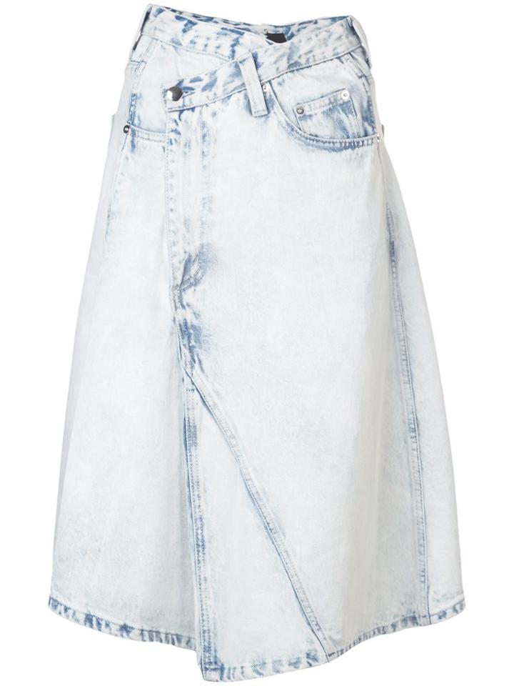 Proenza Schouler Pre-order: Acid Wash Asymmetric Skirt - Bleached Acid