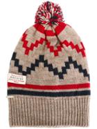 Woolrich Seasonal Pattern Beanie, Women's, Nude/neutrals, Acrylic/alpaca/virgin Wool