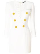 Balmain Mini Double-breasted Dress - White