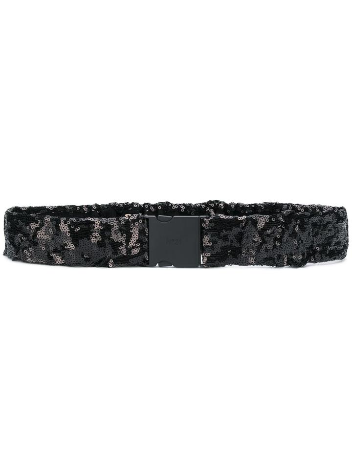 Nº21 Sequinned Belt - Black
