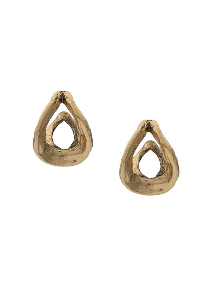 Goossens Hammered Post Back Earrings - Gold