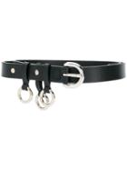 Cédric Charlier Ring Embellished Belt - Black