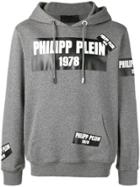 Philipp Plein Logo Patch Hoodie - Grey