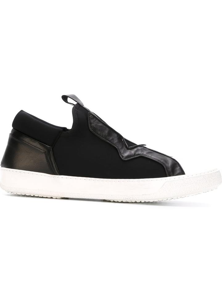 Bruno Bordese Slip On Sneakers, Men's, Size: 43, Black, Leather/neoprene/rubber