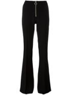 Marques'almeida Zip Up Flared Trousers, Women's, Size: 6, Black, Virgin Wool