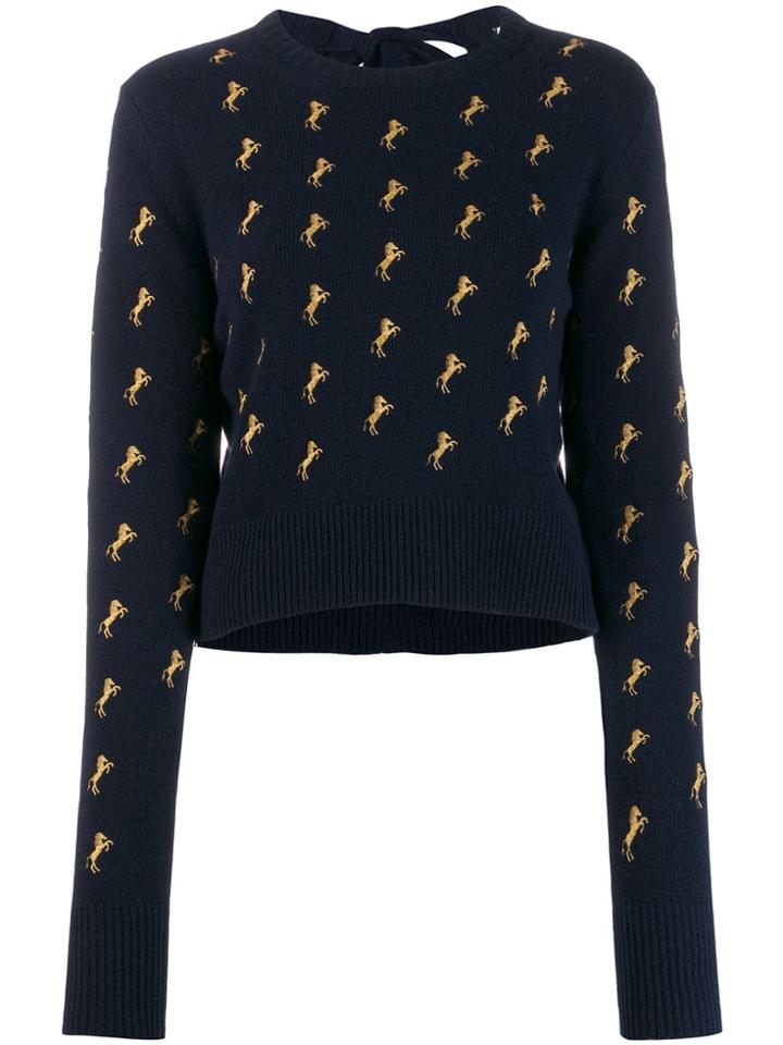 Chloé Embroidered Jumper - Blue