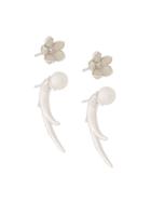 Shaun Leane Cherry Blossom Pearl And Diamond Flower Talon Earrings -