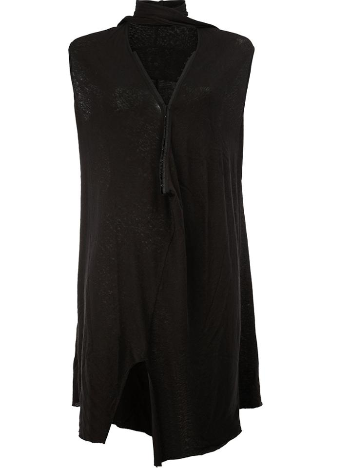 Lost & Found Ria Dunn Asymmetric Hem Long Length Top - Black