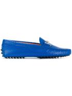 Tod's Snakeskin Effect Loafers - Blue
