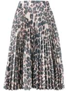 Calvin Klein 205w39nyc Pleated Leopard Skirt - Grey