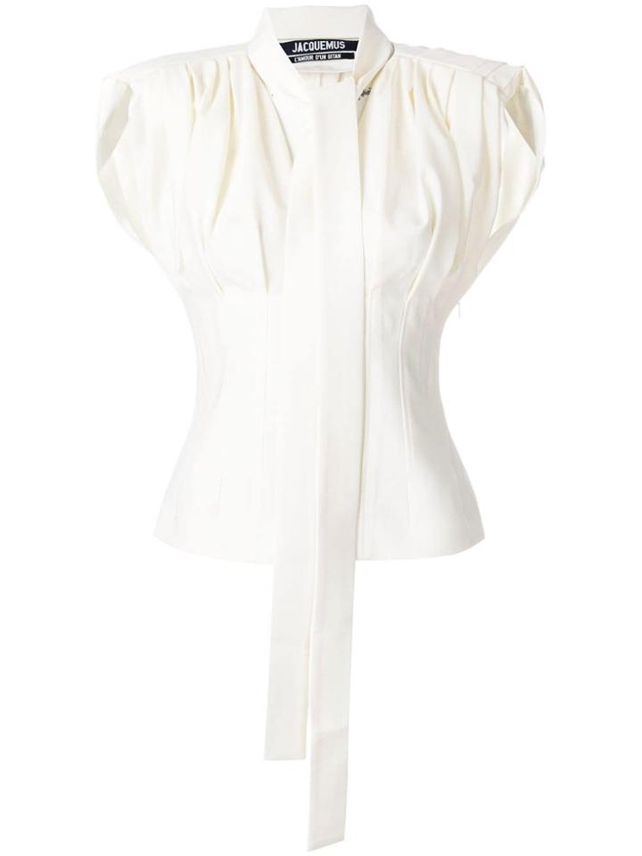 Jacquemus Slim Pleated Shirt - White