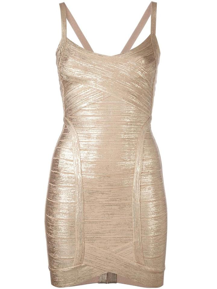 Hervé Léger Kourtney Dress, Women's, Size: Small, Nude/neutrals, Nylon/spandex/elastane/rayon