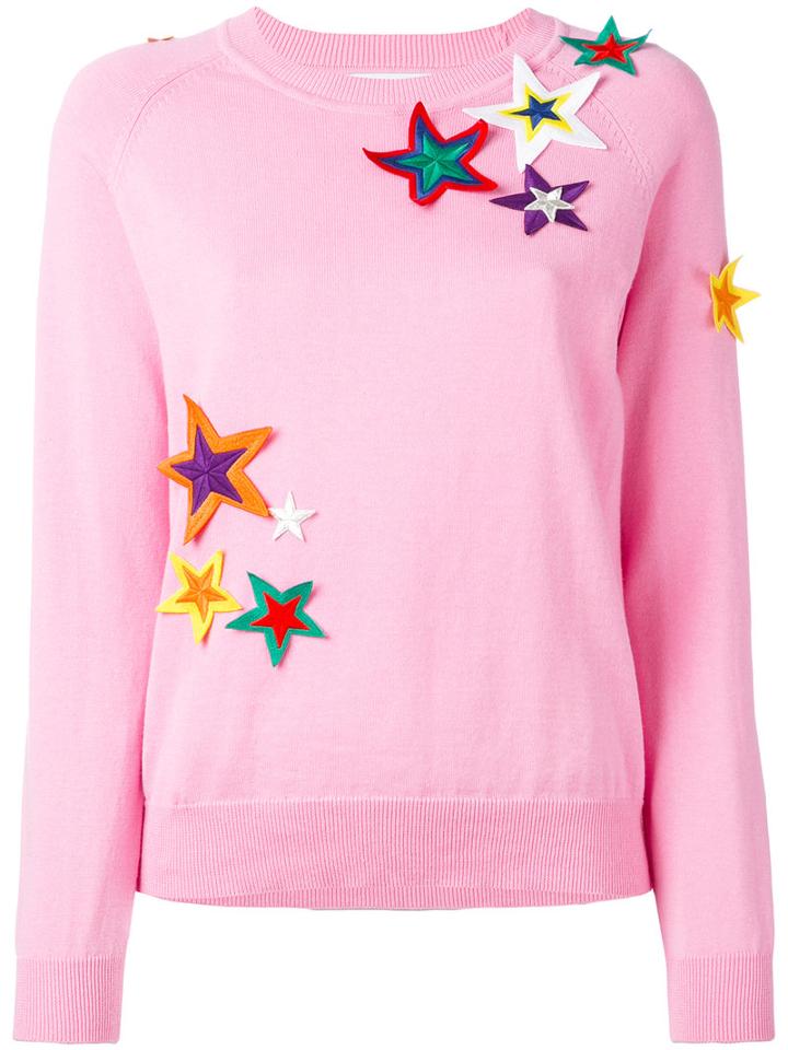 Mira Mikati - Star Patch Sweatshirt - Women - Cotton - 38, Pink/purple, Cotton
