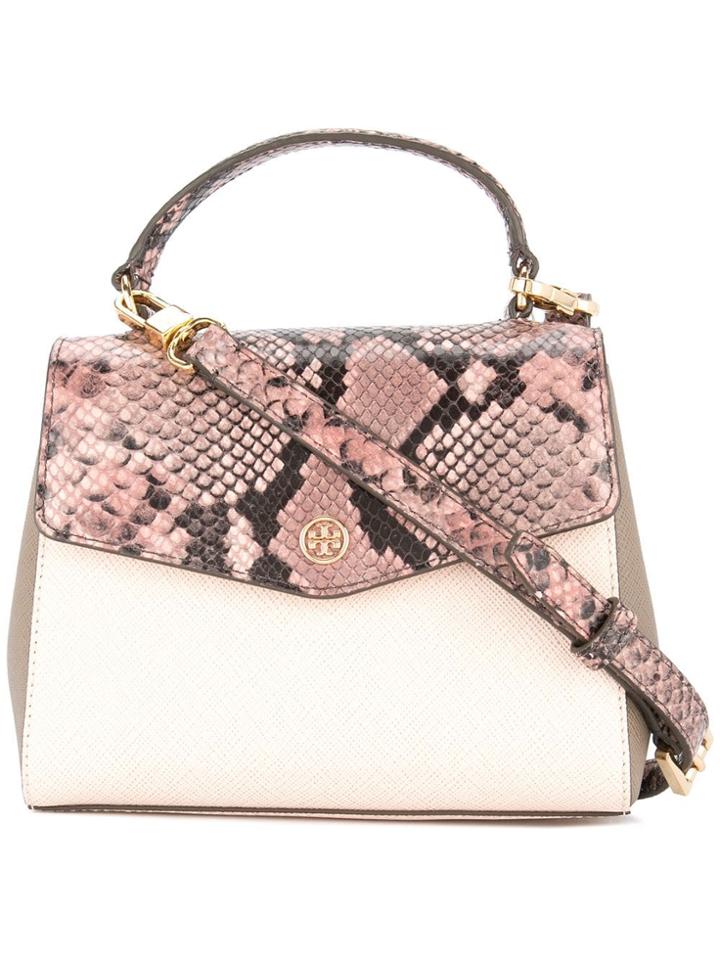 Tory Burch Robinson Mixed-materials Top-handle Satchel - Multicolour