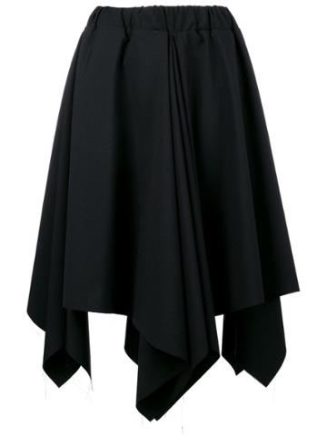 Moohong Asymmetrical Pleated Skirt - Black