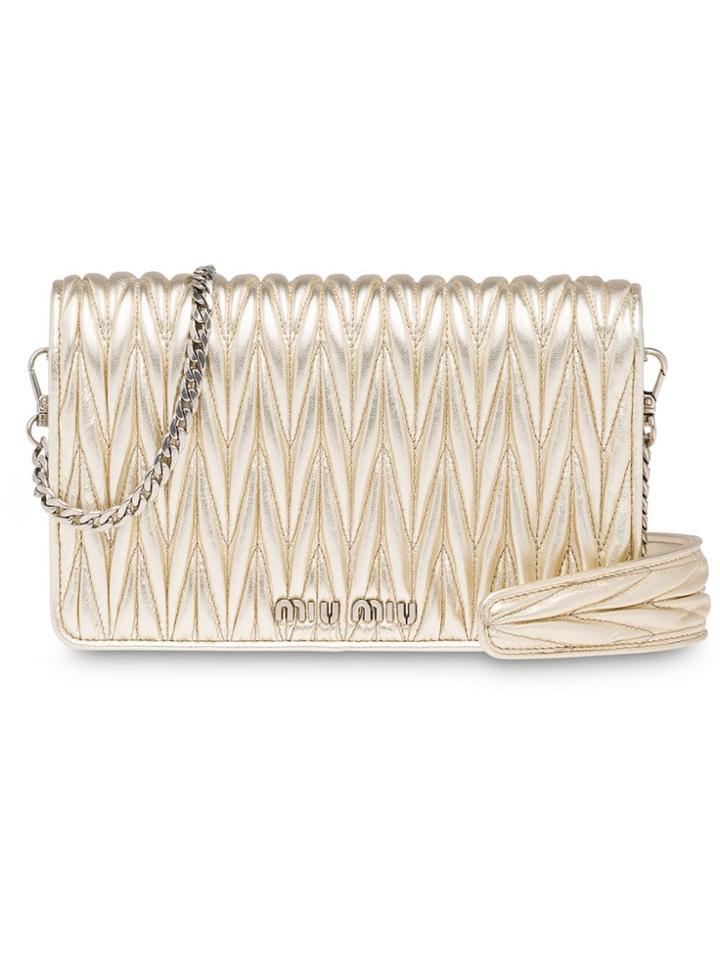Miu Miu Délice Clutch Bag - Gold