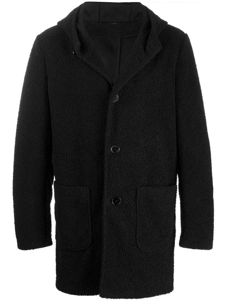 Daniele Alessandrini Shearling Single Breasted Coat - Black