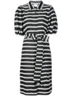 Lisa Marie Fernandez Belted Striped Shirt Dress - Black