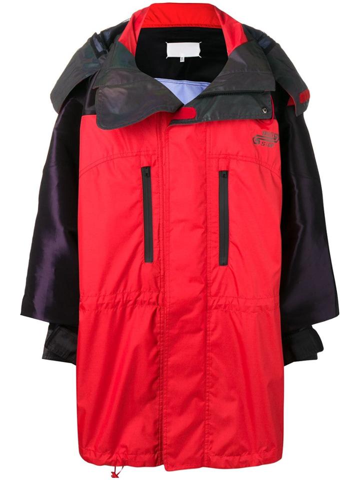 Maison Margiela Waterproof Two-tone Coat - Red