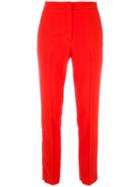 Msgm High Waist Trousers, Women's, Size: 40, Red, Polyester/acetate/viscose
