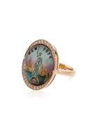 Francesca Villa Yellow Gold Liberty Diamond Embellished Ring